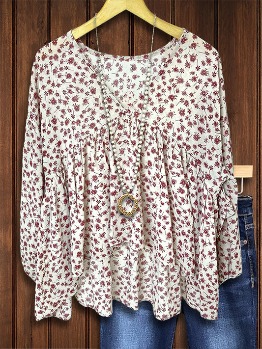 Floral Print Casual Blouse