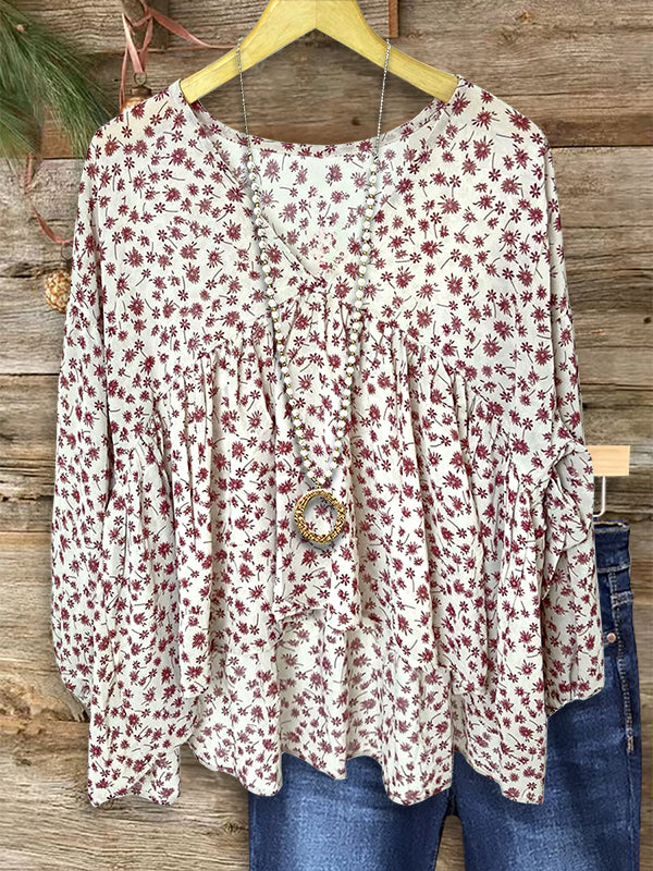 Floral Print Casual Blouse