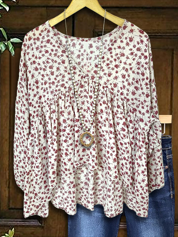 Floral Print Casual Blouse