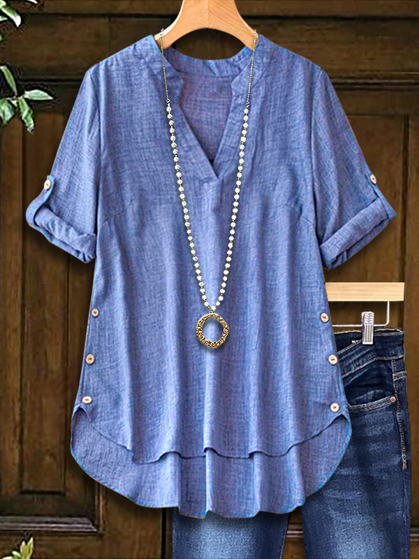 Solid Color Versatile Casual Blouse