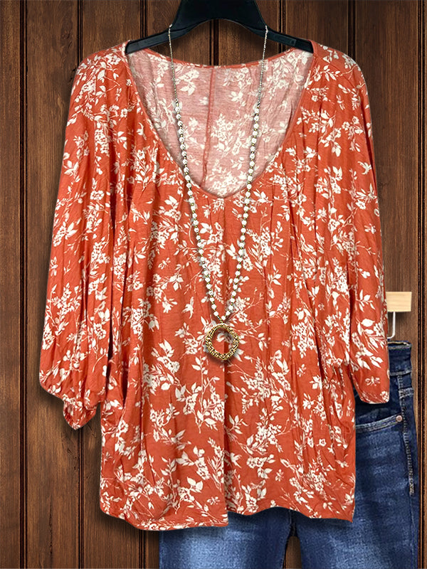 Floral Print Casual Blouse