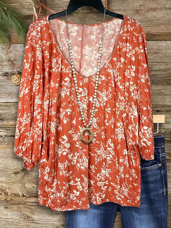 Floral Print Casual Blouse