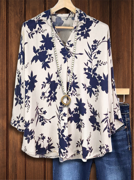 Silhouette Floral Print Fashion Blouse