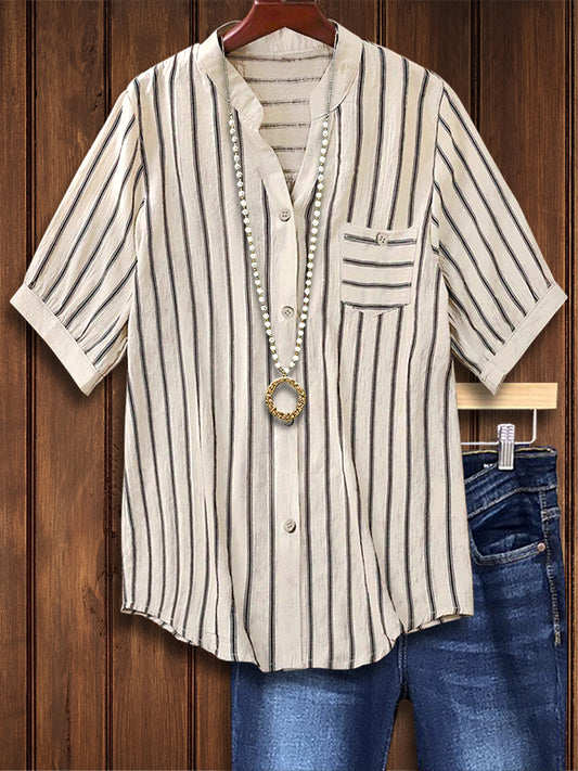 Striped Printed Casual Top