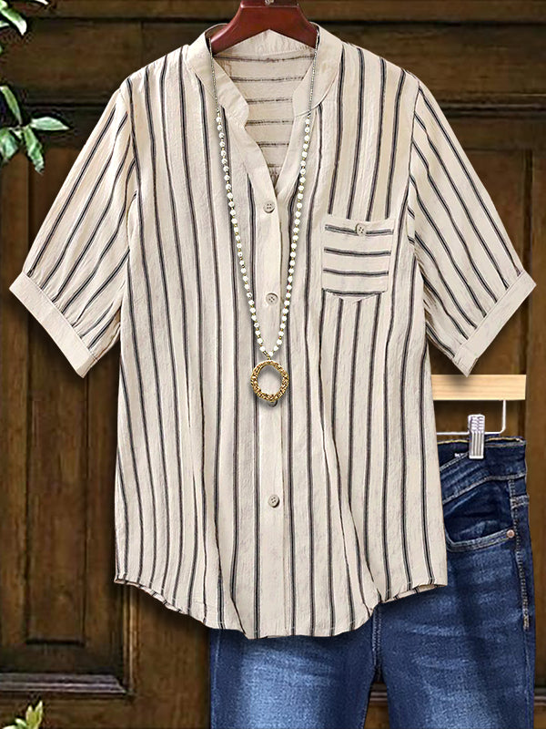 Striped Printed Casual Top