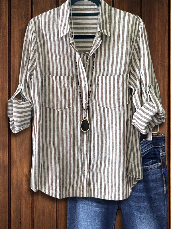 Classic Striped Casual Blouse