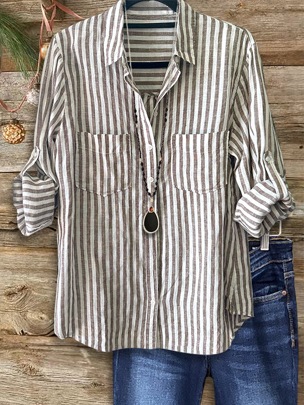 Classic Striped Casual Blouse