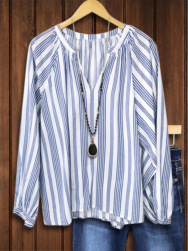 Classic Striped Casual Blouse