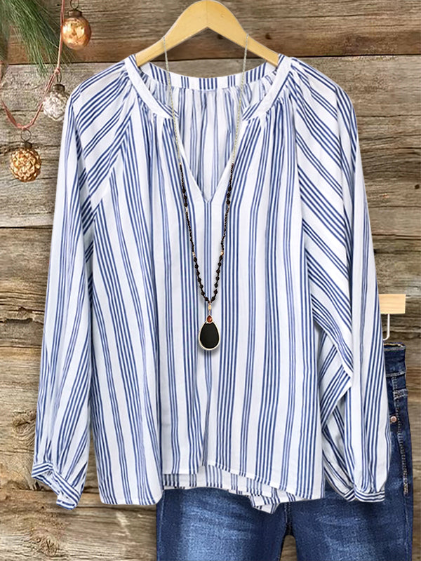 Classic Striped Casual Blouse