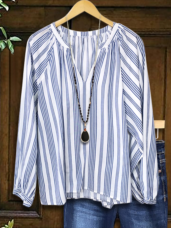 Classic Striped Casual Blouse