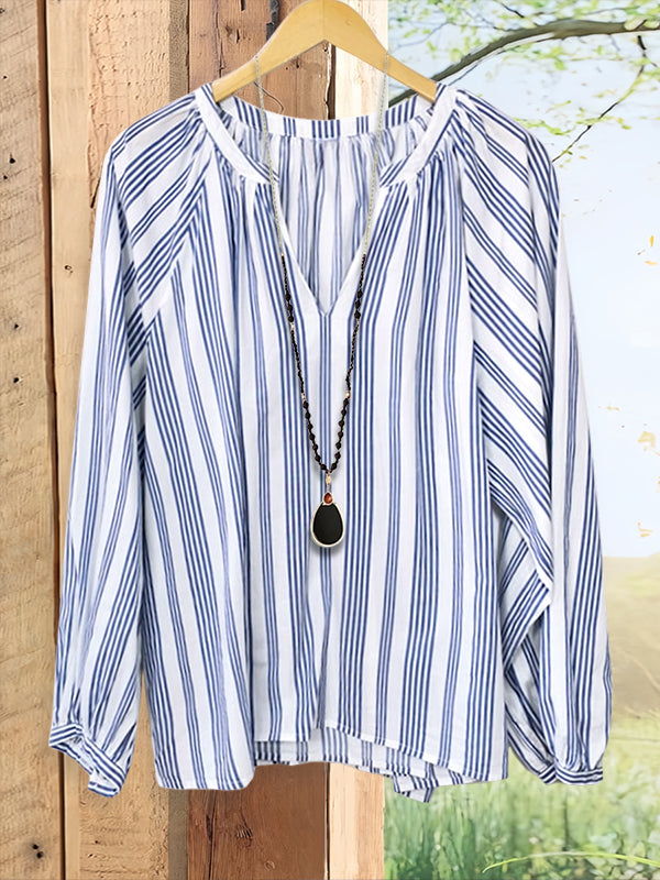 Classic Striped Casual Blouse