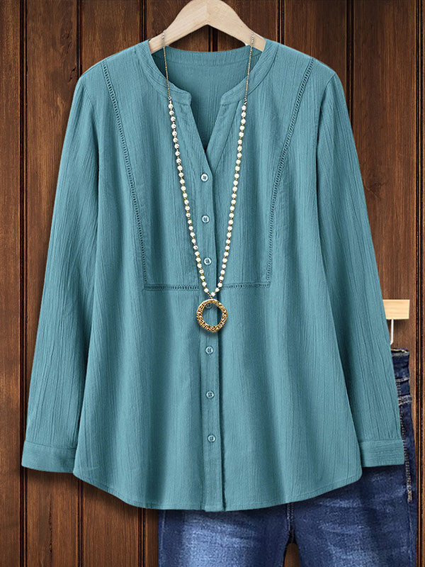 Solid Color Versatile Casual Blouse