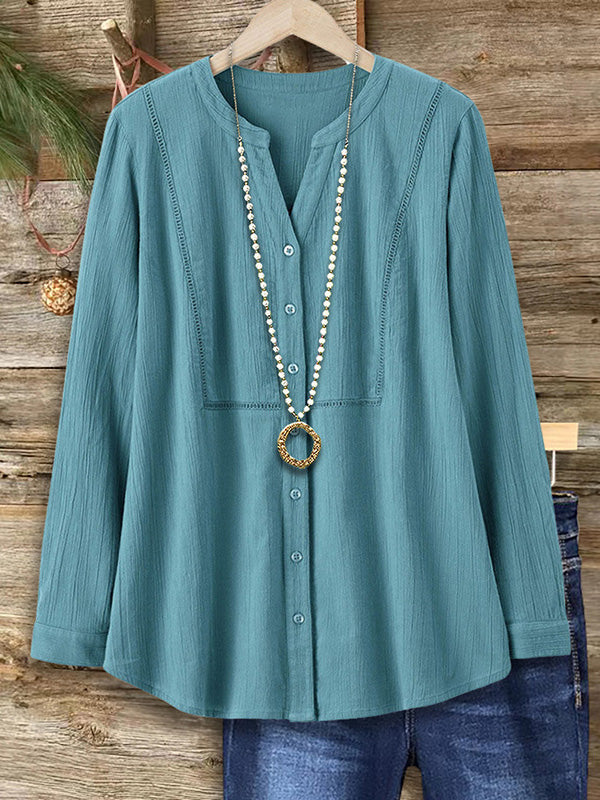 Solid Color Versatile Casual Blouse