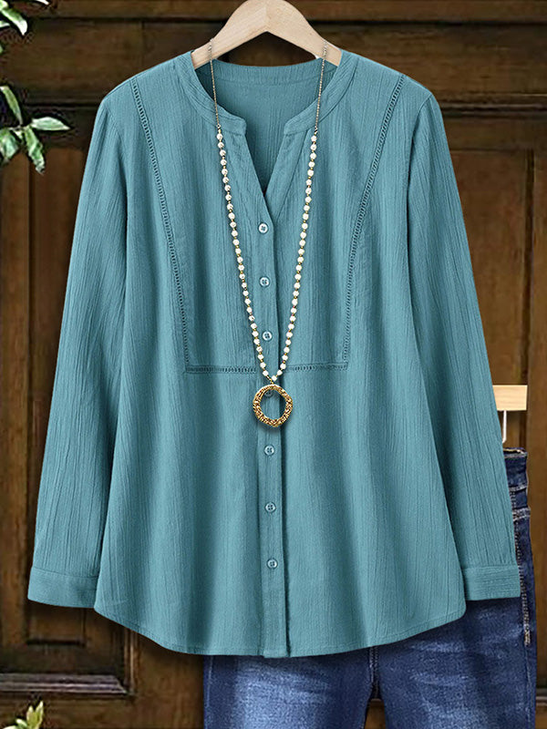 Solid Color Versatile Casual Blouse