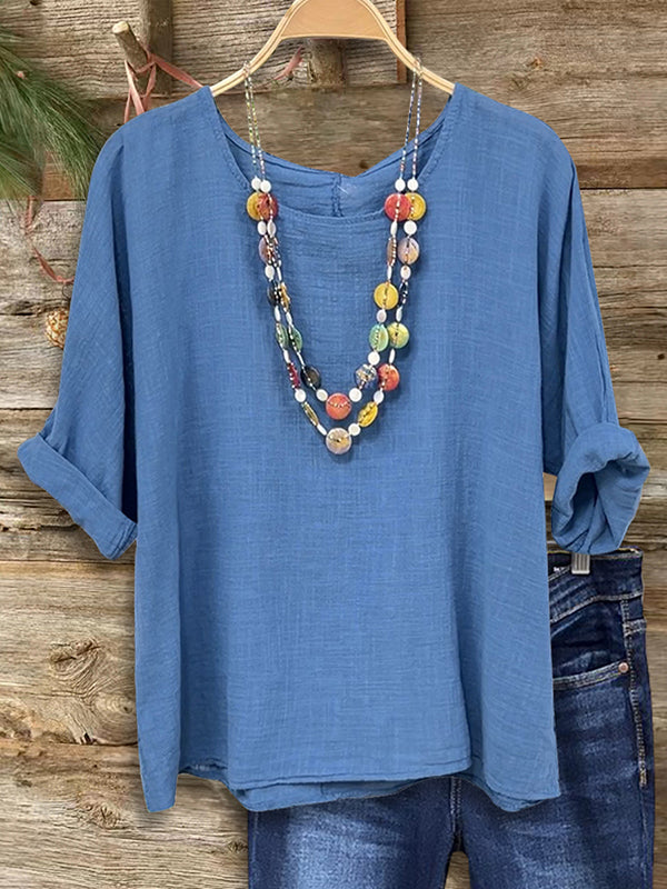 Solid Color Versatile Casual Blouse