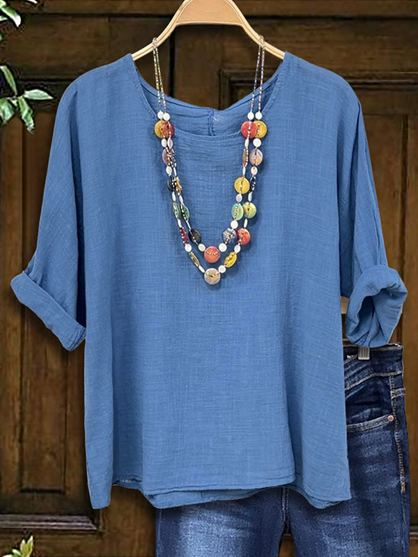 Solid Color Versatile Casual Blouse