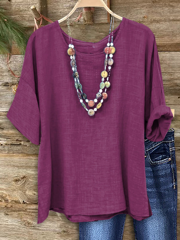 Solid Color Versatile Casual Blouse