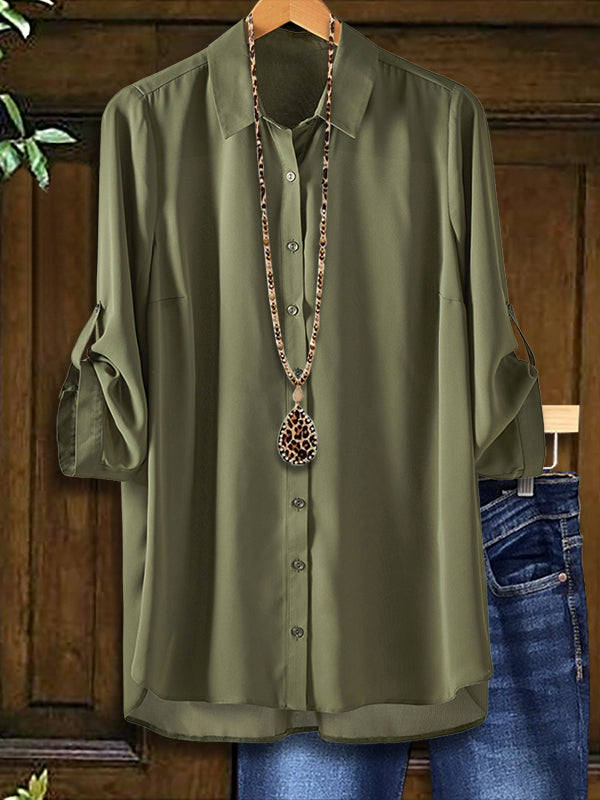 Solid Color Versatile Casual Blouse