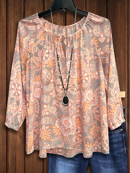 Paisley Print Casual Blouse