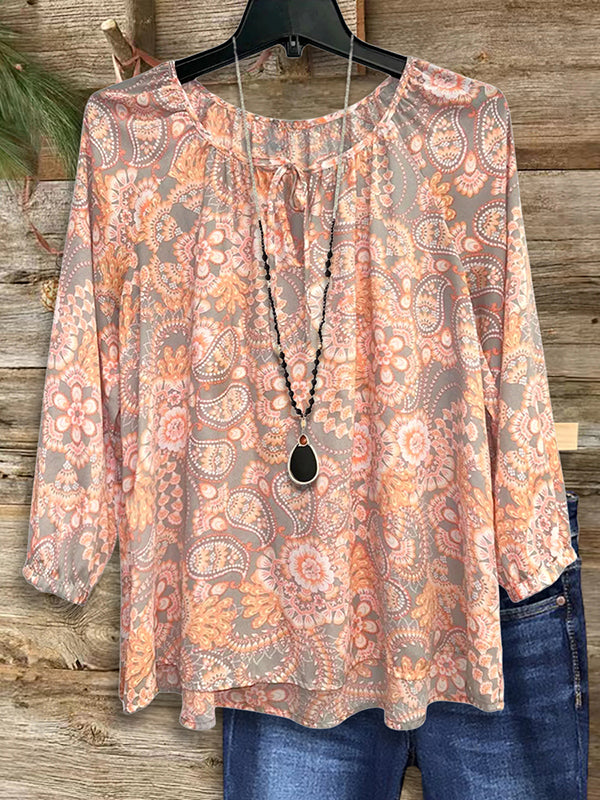 Paisley Print Casual Blouse