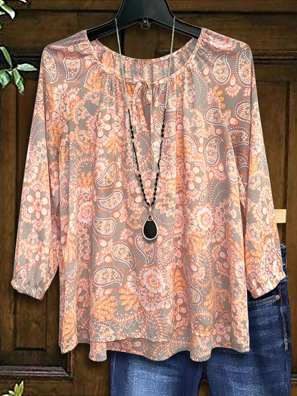 Paisley Print Casual Blouse