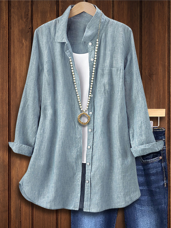 Pure Color All-Match Casual Blouse