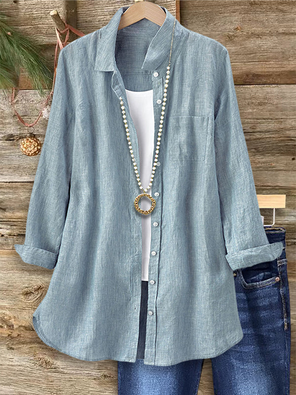 Pure Color All-Match Casual Blouse