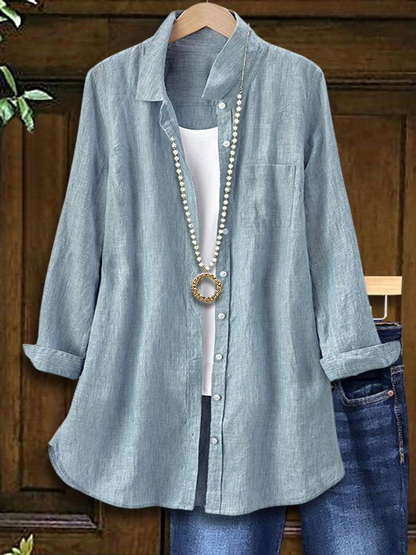 Pure Color All-Match Casual Blouse