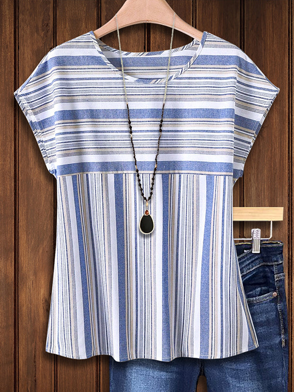 Striped Print Casual Top