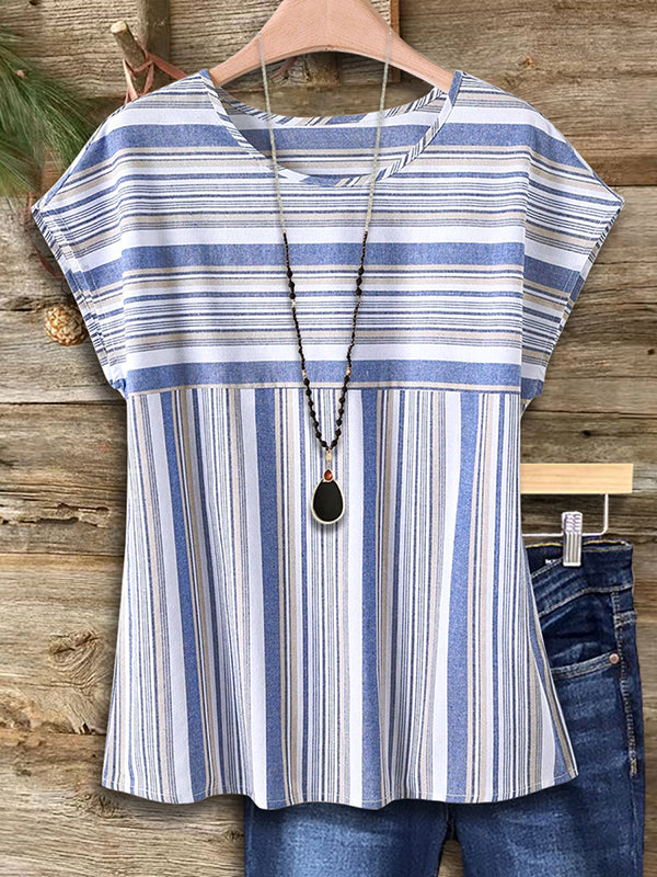 Striped Print Casual Top