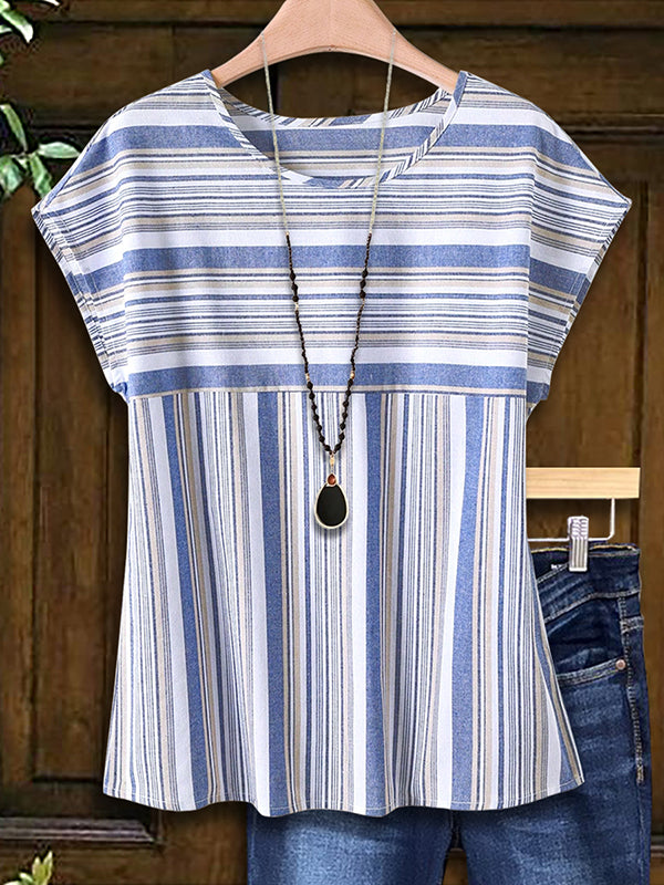 Striped Print Casual Top