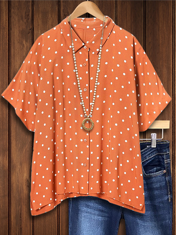 Polka Dot Print Casual Blouse