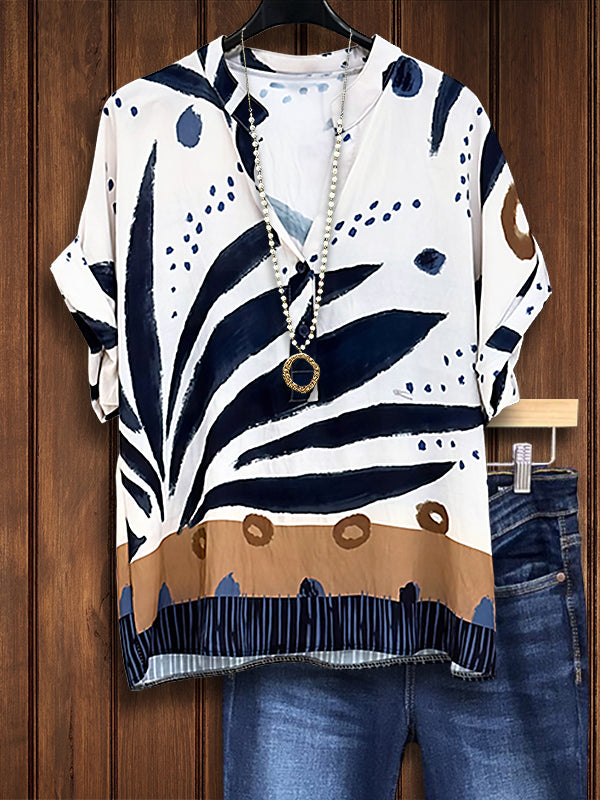 Natural Print Casual Blouse