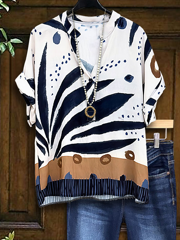 Natural Print Casual Blouse