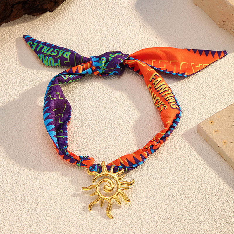 Elegant Floral Scarf Necklace