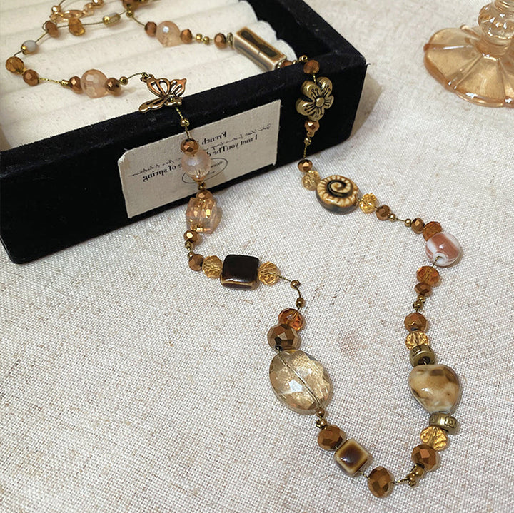 Vintage Amber Beaded Necklace