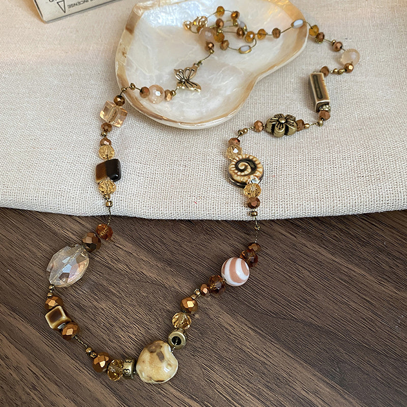 Vintage Amber Beaded Necklace