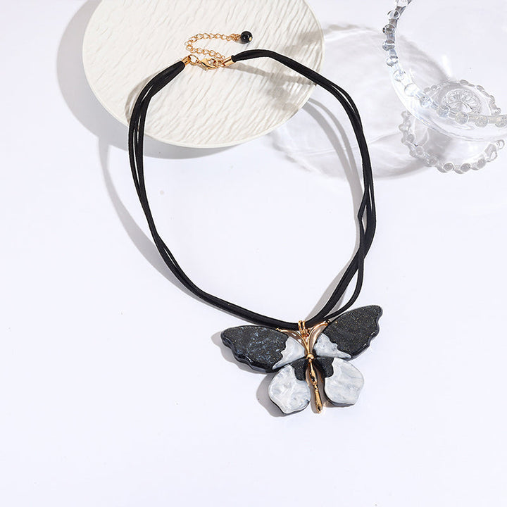 Art Butterfly Pendant Necklace