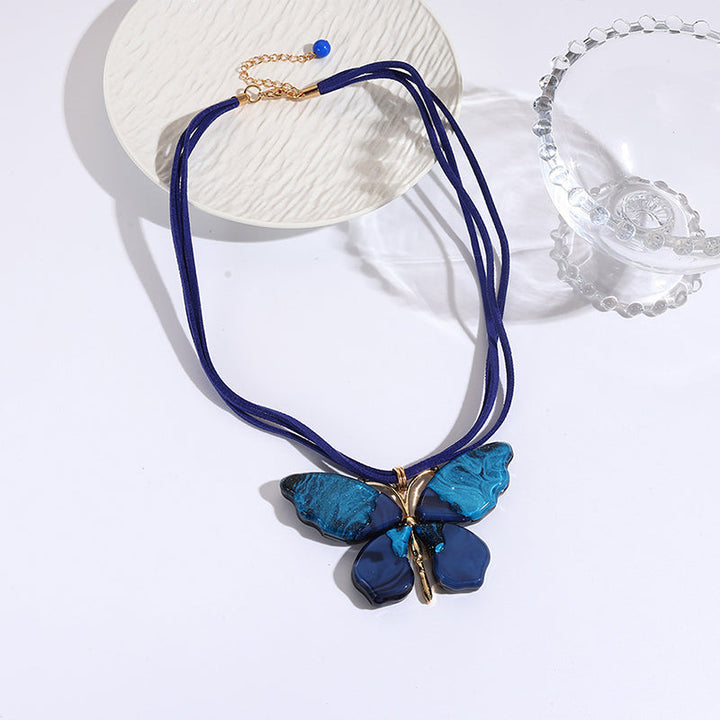 Art Butterfly Pendant Necklace