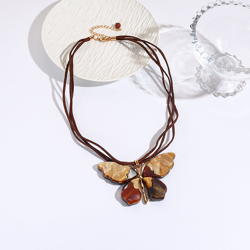 Art Butterfly Pendant Necklace