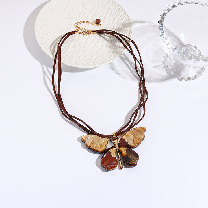 Art Butterfly Pendant Necklace