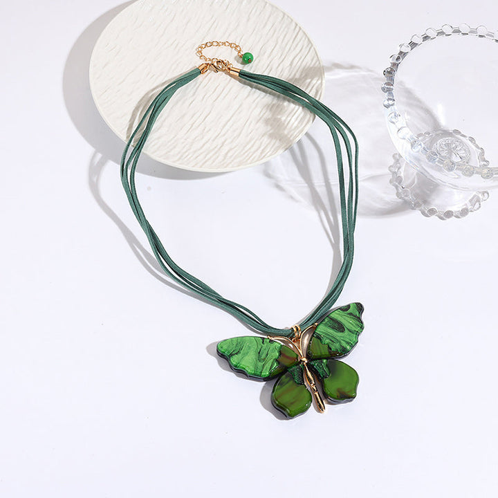 Art Butterfly Pendant Necklace