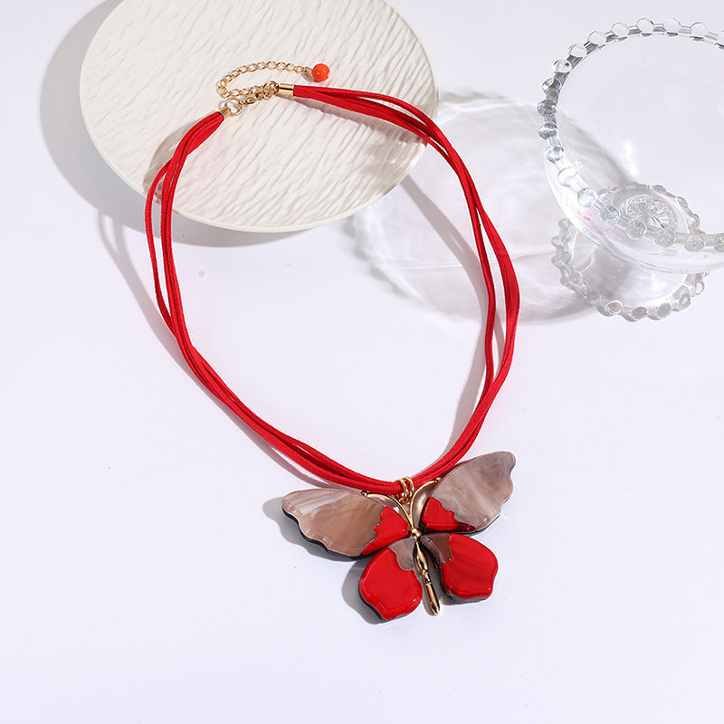 Art Butterfly Pendant Necklace