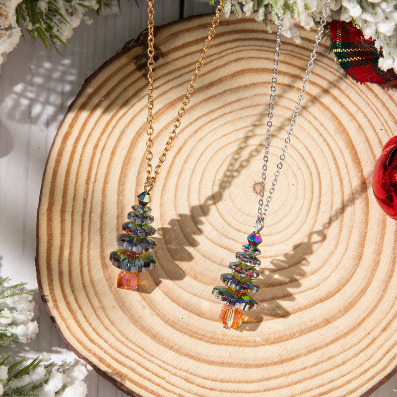 Sparkling Christmas Tree Necklace