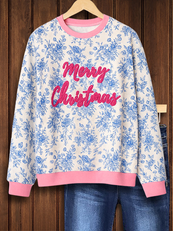 Merry Toile Print Sweatshirt