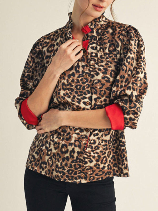 Bold Leopard Accent Blouse