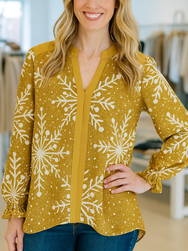 Golden Glow Snowflake Blouse