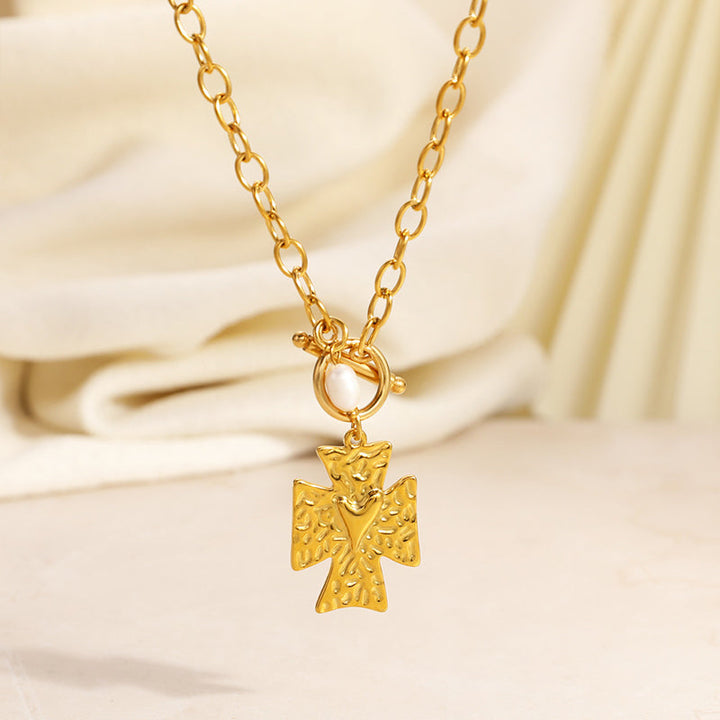 Vintage Gold Cross Pendant Necklace