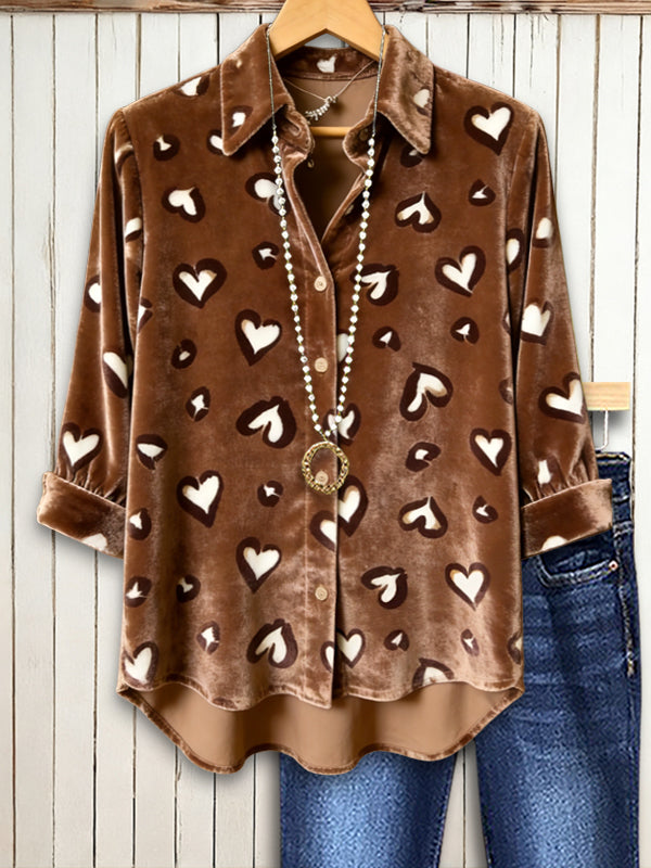 Cozy Cocoa Velvet Hearts Top