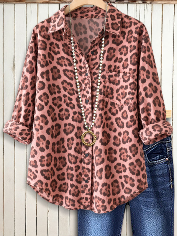 Wild Rose Leopard Button-Up Shirt